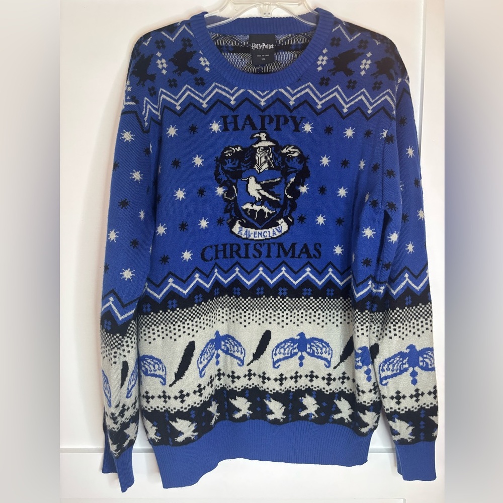 Harry Potter Blue Christmas Sweater adult size large